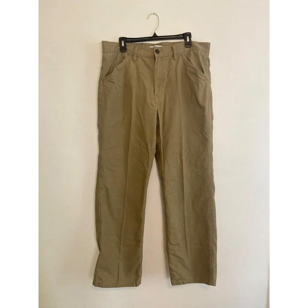 Men’s Blue Mountain Khaki Cargo Pants 36X32 100% Cotton Durable Casual Wear